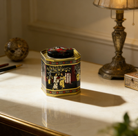 Boîte en fer blanc carrée vintage de qualité alimentaire JH Professional pour thé, café, promotion et souvenirs de voyage