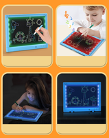 Coloré 3D Magic Pad Led Tableau D'écriture Écran Effaçable Portable Wtiting Tablette Avec Musique Lumière Pour Les Enfants