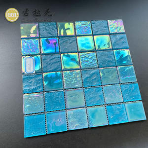 Azulejos de mosaico de vidrio iridiscente de 6mm con parte posterior de malla, fáciles de pavimentar para piscina - Product Image 3
