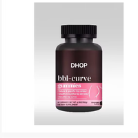 Gummies BBL pour l'amélioration des fesses, supplément de Maca, Fenugrec, Palmier Nain, soutien de la courbe des hanches pour femmes, saveur fraise, 60 unités