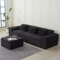 Canapé Modulaire Convertible Doux au Design Simple pour Appartement, Salon et Bureau à Domicile, Emballé sous Vide avec Éponge à Compression