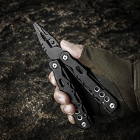 Pince multifonction noire élégante pour l'extérieur, couteau multifonction avec tournevis assortis, cadeau pour homme, approvisionnement pour supermarchés et détaillants