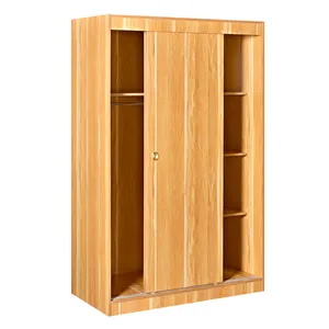 European Style Simle Modern Design Low Price Home Clothes Closet Sliding Doors MDF Wooden Bedroom Closet Wardrobe