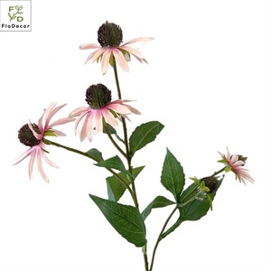 Yüksek kaliteli ipek yapay Echinacea Christmas flower 5 kafaları beyaz yeşil ev masa düğün dekorasyon için noel paskalya - Product Image 6
