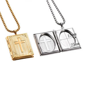 Delicado Collar con Colgante de Marco de Fotos en Acero Inoxidable 316L Chapado en Oro PVD de 14k/18k, Joyería Fina, Collar con Diseño de Biblia para Mujeres y Hombres - Product Image 6