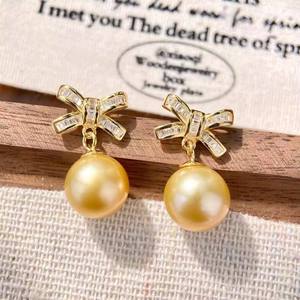 Accesorios de Perlas DIY, Aretes de Plata S925 con Bandeja Vacía, Aretes de Lazo, Cuentas de 8-13 mm, 22652, Categoría de Producto: Aretes de Perlas - Product Image 4