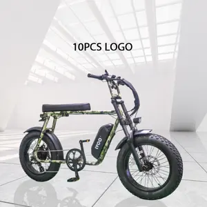 LVCO Fat Tyre Retro Electric Bike 20 Inch Fat Tire Mountain Ebike Suspension Frame Electric Mountain Bike E Bicycle