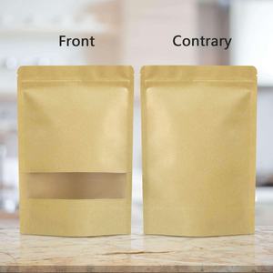 Bolsa de Papel Kraft con Cierre Zip, Blanca y Marrón, de Grado Alimenticio, con Ventana, para Café, Té, Especias, Dulces y Otros Alimentos - Product Image 4