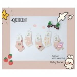 Calzini per bambine taglia 0-1 in maglia traspirante in cotone e Nylon Casual Crew Design con Logo stampato alta stagione autunnale - Product Image 1