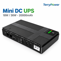 Mini UPS Power Supply SMPS AC DC Power Supply AC ke DC Power Supply Laptop untuk PC Baterai Lithium 20000mAh 18W/36W dengan POE