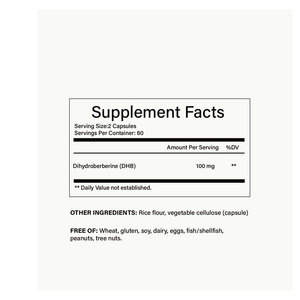 Kapsul Dihydroberberine 100mg Dhb Label Pribadi OEM, 5 Kali Lebih Bioavailable Daripada Berberine HCL, Suplemen Kesehatan Jantung - Product Image 2