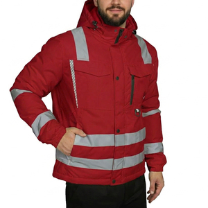 เสื้อแจ็คเก็ตสะท้อนแสงแบบ Hi Vis สำหรับงานก่อสร้าง เสื้อแจ็คเก็ตนิรภัยคุณภาพดี ขายดี เสื้อแจ็คเก็ตสะท้อนแสงสำหรับฤดูหนาวแบบ Hi Vis - Product Image 3
