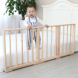 Barrière de lit bébé en cyprès Hinoki 900 mm, montage facile, bois naturel, anti-chute, barrière de sécurité pour chambre d'enfant - Product Image 1