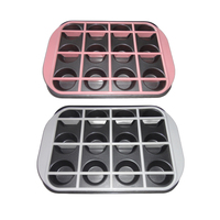 Moule à cupcake à muffins en acier au carbone antiadhésif avec diviseur de cupcake en plastique et demi-demi ensemble de moules à cupcake, outils de décoration de gâteau