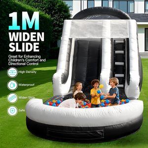 สไลเดอร์น้ำเป่าลมแบบพาณิชย์รุ่นใหม่ วัสดุ PVC คุณภาพสูง พร้อมสระน้ำขนาดใหญ่ และเครื่องเป่าลม 1100W สำหรับเด็กและผู้ใหญ่ - Product Image 3