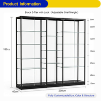 Vitrine en verre sans cadre personnalisable pour figurines d'anime, petite vitrine pour objets de collection