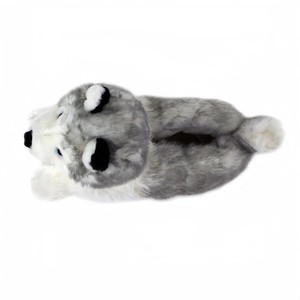 Simulé Gris Loup En Peluche Pantoufles Confortable Maison Femmes Homme Adulte Enfants Chien En Peluche Animal Chaussures Doux Chaud Hiver En Peluche Chaussures - Product Image 5