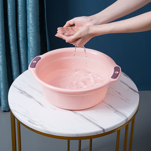 Thickened Plastic <b>Basin</b> Round Large Medium Small Capacity Durable Household Washbasin For Laundry And Daily Use - Product Image 2