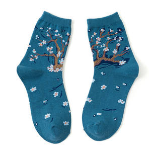 Chaussettes en coton peinture à l'huile par deux couleurs, Cool, à la mode, <span class=keywords><strong>Van</strong></span> <span class=keywords><strong>Gogh</strong></span>, personnalisées, chaudes, pour femmes - Product Image 5