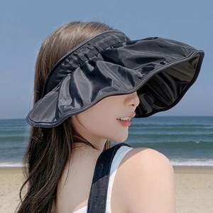 Sombrero de Sol de ala ancha superior vacío de verano para mujer Anti UV protector solar sombrero de cubo Protección Solar Femenina gorra de playa al aire libre - Product Image 4