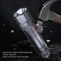 Lampe torche LED portable rechargeable, lumière blanche, batterie 18650, lampe tactique 100-1000LM pour le camping, la course à pied, les activités de plein air S10-1