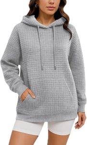 Casual Drawstring Waffle Pullover Fall Tops Loose <b>Long</b> Sleeve Hooded <b>Sweatshirt</b> with Pocket hoodi streetwear - Product Image 4