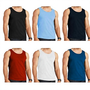 เสื้อกล้ามกีฬาผู้ชายผ้าฝ้าย 100% ระบายอากาศดี สไตล์ลำลอง ไซส์ใหญ่ สีพื้น ขายส่ง - Product Image 1