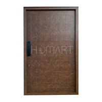 Porte d'entrée double de luxe finition cuivre, porte d'entrée de villa en aluminium moulé gaufré, porte extérieure double de sécurité sur mesure
