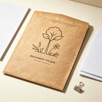 Sobre de Papel Kraft Biodegradable para Documentos, Carpeta de Archivo Ecológica con Impresión Personalizada para Almacenamiento de Papel de Oficina y Negocios