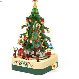 Bloques de juguetes caja de música niños juguete educativo Diy construcción eléctrica Navidad cajas musicales - Product Image 1