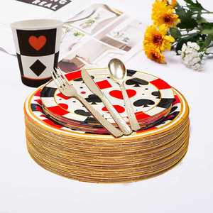 Platos de Papel Modernos para Cena con Temática de Póker y Casino, 9 x 9 Pulgadas, Decoraciones Elegantes para Fiestas de Cumpleaños y Casino - Product Image 5