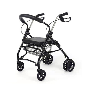 Déambulateur à assistance à la <span class=keywords><strong>marche</strong></span> avec cadre en aluminium, fauteuil roulant pour adultes handicapés avec siège, déambulateur à roulettes avec panier, économiseur <span class=keywords><strong>de</strong></span> main-d'œuvre - Product Image 6