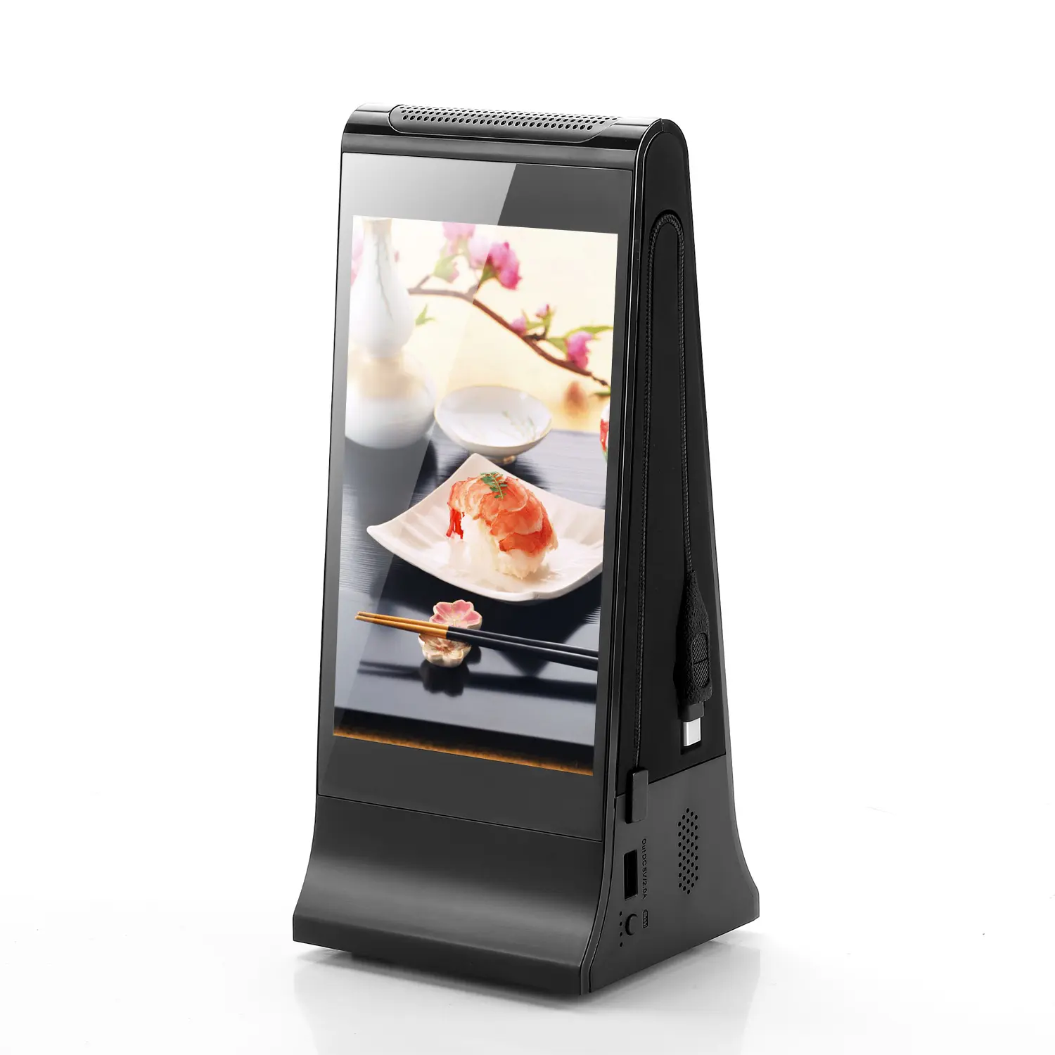 Dual 7 inch touch screen table advertising player table top advertising player restaurants advertising display
