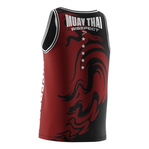 T-shirt de boxe thaïlandaise par sublimation, confortable et le plus vendu, blanc, en gros, pour la gym - Product Image 2