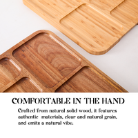 Plateau de service en bois écologique de haute qualité avec design divisé pour le sushi et le service de repas Vaisselle durable