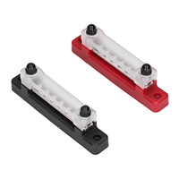 Barre omnibus de connexion à une rangée 6P, bornier de distribution d'alimentation rouge et noir pour bateau, voiture, camping-car