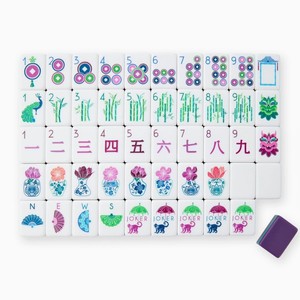 Sac de rangement artisanal de luxe moderne et portable pour Mahjong américain, 160 pièces, 4 couches, en acrylique, gravé au laser violet, vente en gros - Product Image 4