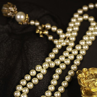 Nouveau Collier Long Minimaliste en Perles d'Imitation Incrustées de Diamants, Motif Fleur et Oiseau, Chaîne de Clavicule Polyvalente