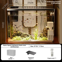 Nouveau modèle 2026 : Aquarium rectangulaire en acrylique pour poissons rouges et tortues, réservoir d'herbe écologique de 2,5 L pour salon et maison