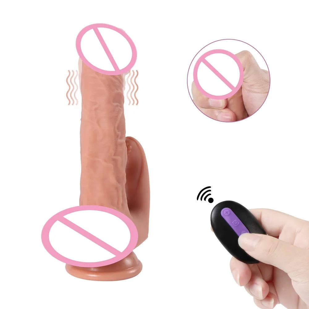 XISE vibrator kuat untuk wanita ujung ganda untuk vagina anus pengendali jarak jauh mainan seks berkilau realistis glans colokan laki-laki