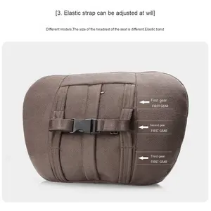 Bantal sandaran kepala mobil, sandaran kepala kursi mobil menyerap keringat, kulit imitasi, bantal leher penopang pinggang, bantal perjalanan - Product Image 3