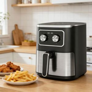 Friteuse électrique carrée en plastique 5L à commande manuelle, sans huile, avec fonction de cuisson, affichage facile à lire et réglable - Product Image 6