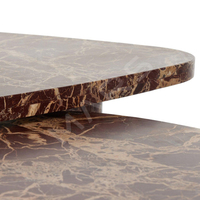 Base de piédestal de sphère de meubles de salon de marbre brun unique Table d'extrémité de thé centrale occasionnelle Table basse en marbre moderne de luxe