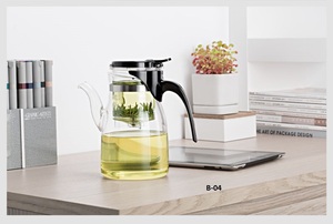 Samadoyo High Borosilicate Glass <strong>Tea</strong> <strong>Pot</strong> <strong>Set</strong> 600ml Eco-Friendly Multifunction Novelty Advanced Stainless Steel Strainer Valve - Product Image 5