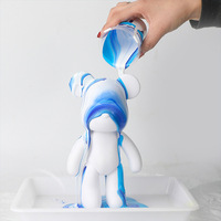 Figurine d'ours créative en résine Fluid Bear DIY, peinte à la main, décoration artistique pour la maison, cadeau de Noël, kit de peinture, taille personnalisée