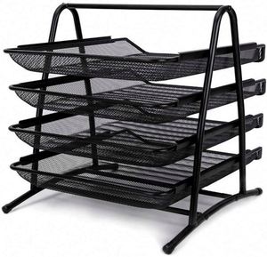High Quality 4 Layer <b>Metal</b> Mesh Desk Organizer Office A4 Paper Document <b>File</b> Tray - Product Image 4