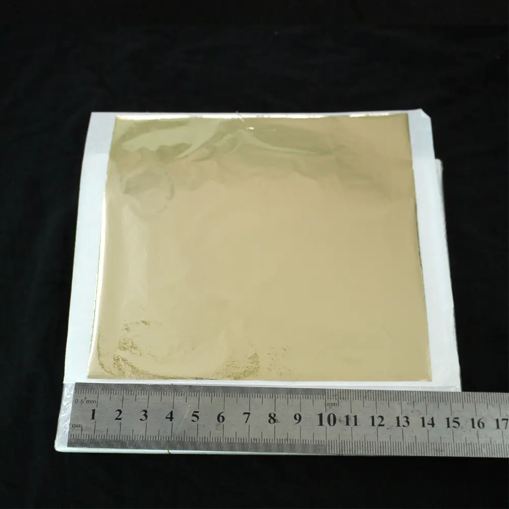 Champagne Silver Taiwan Imitation Gold Leaf Foil Sheets Stamping Foil 14 X 13.5 Cm 500 Pcs