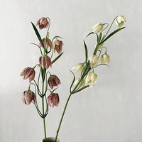 Fleur de Fritillaria Artificielle Esthétique Faite à la Main, Parfumée, à Têtes Multiples, en Soie Exquise, pour Décoration Moderne et Accessoire de Photographie