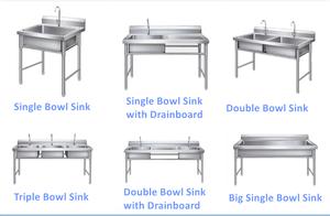 Lavello Monoblocco in Acciaio Inox 304 con Supporto e Rubinetto per Cucine Commerciali e Ristoranti - Product Image 4