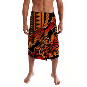 Tortue personnalisée Lavalava Style Polynésie Imprimer hommes amples poche jupe île porter Ie Faitaga vêtements - Product Image 1